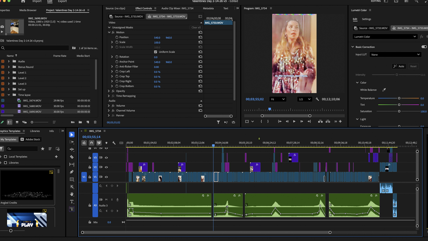 Post-production editing